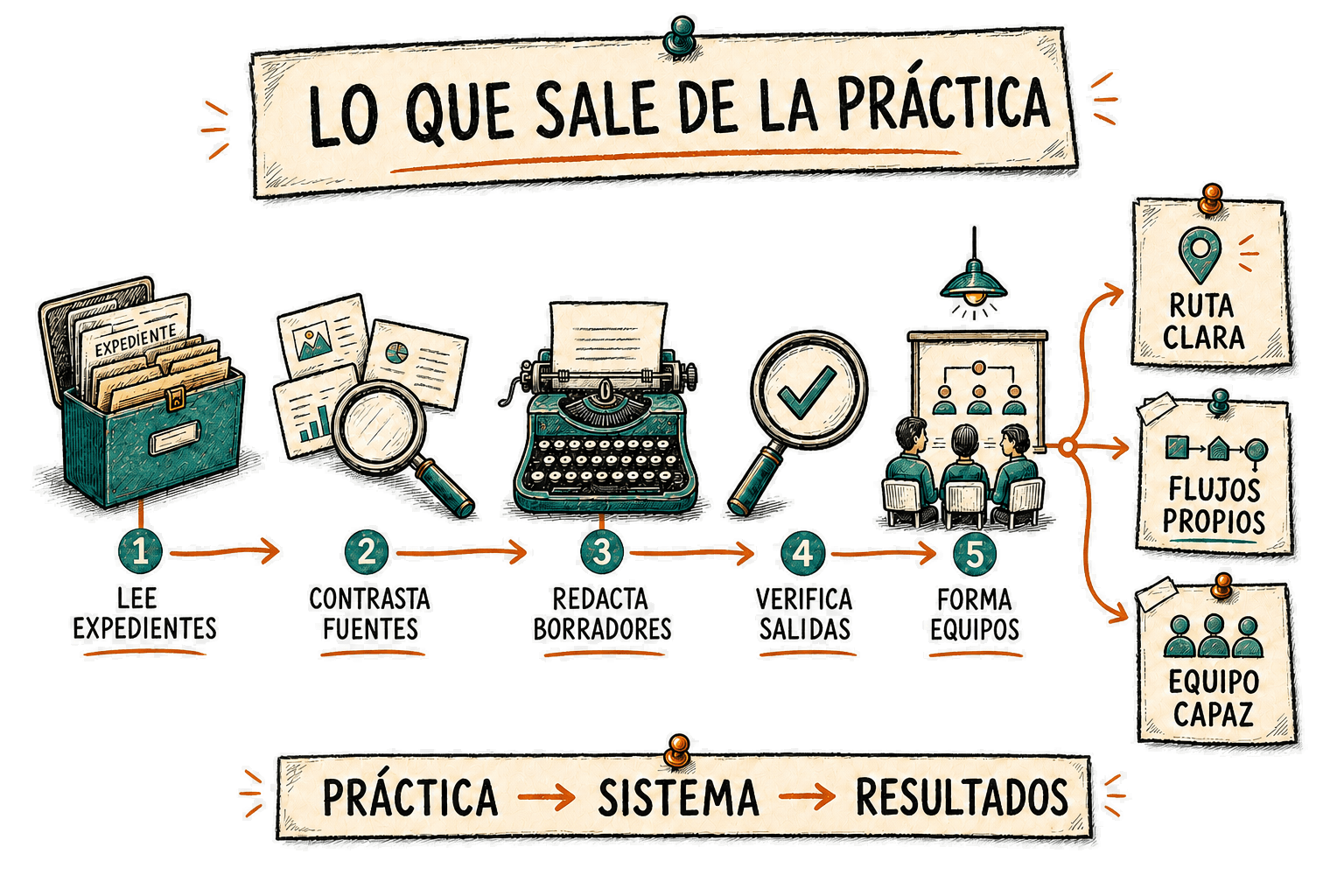 Doodle: de leer expedientes y contrastar fuentes salen borradores verificados, flujos propios y un equipo capaz.
